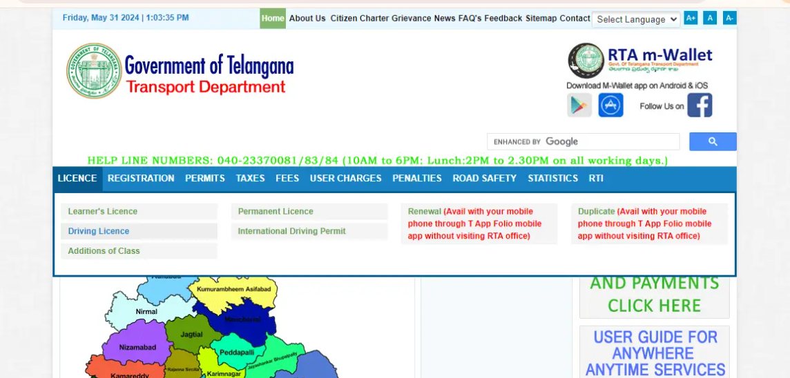 How to Apply Driving Licence in Telangana Online/Offline in 2024