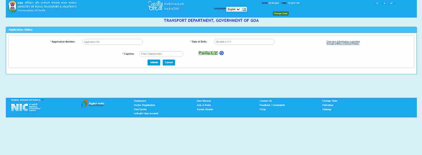 check status of driving licence application