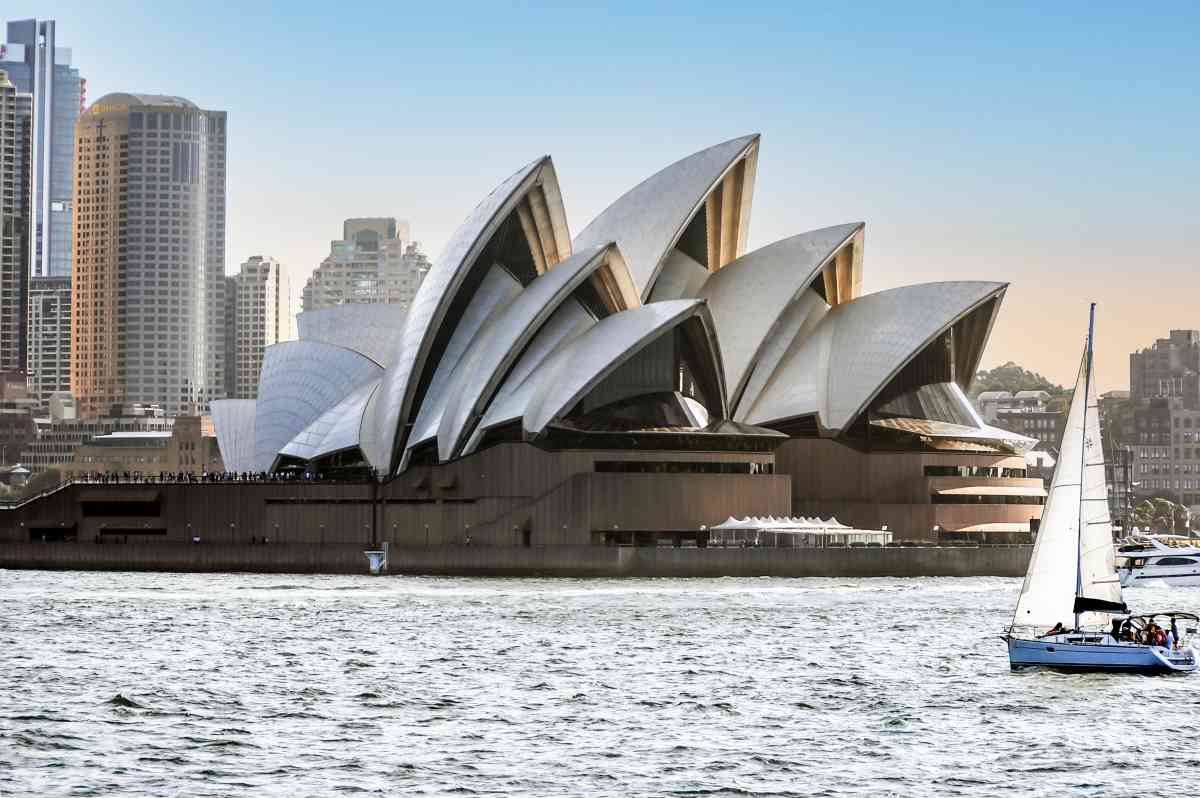 sydney opera house at sunset