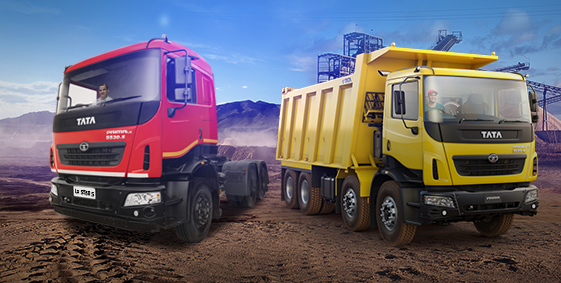 two tata trucks