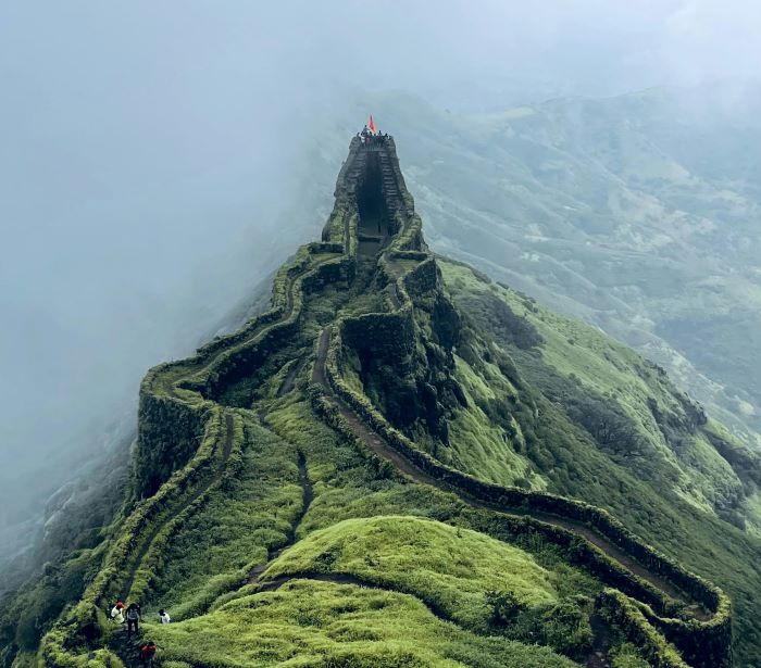 torna fort covered in mist