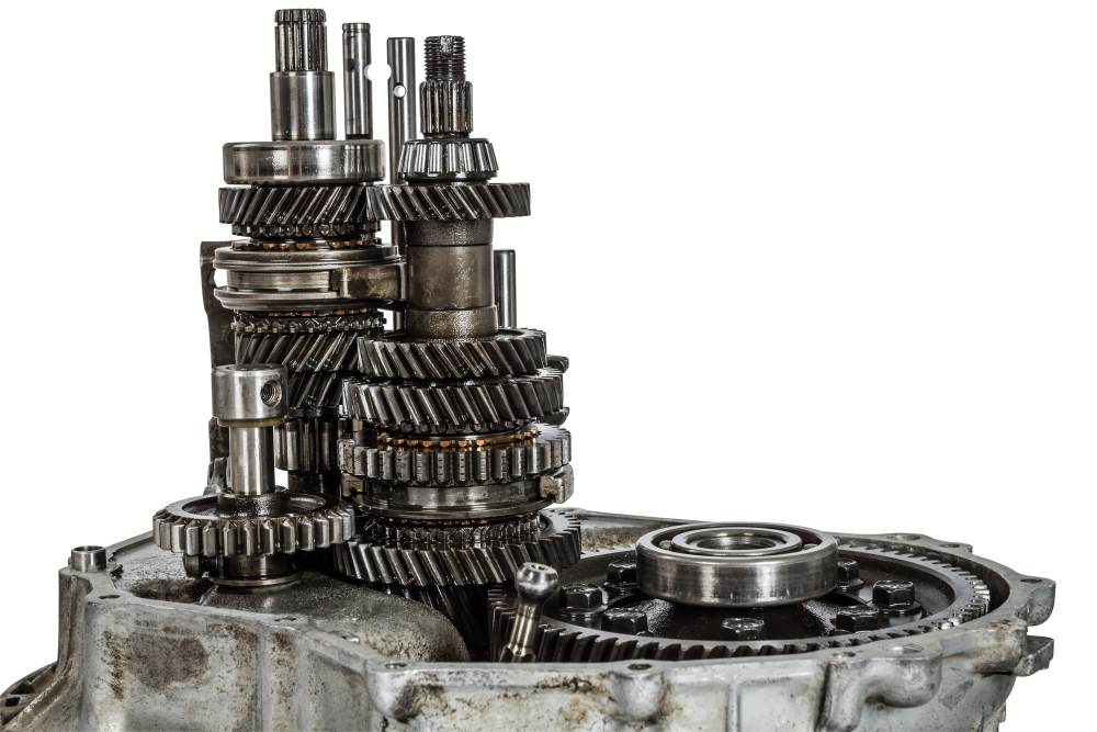 motorcycle transmission gears on a white background