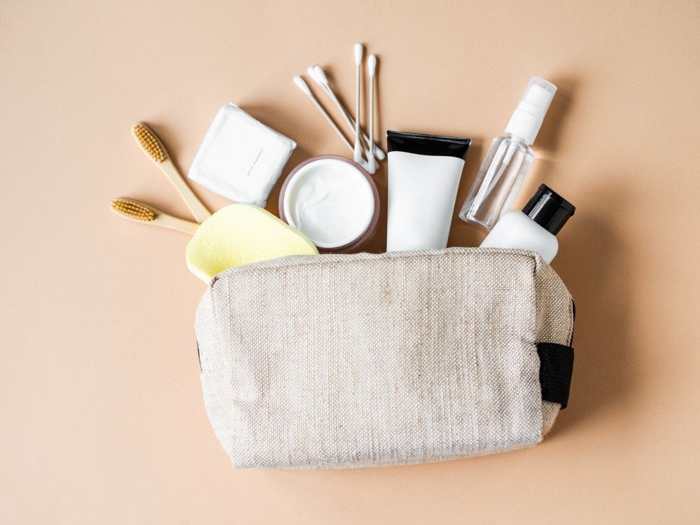 toiletries in bag