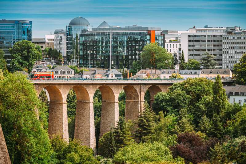 luxembourg city building and bridge