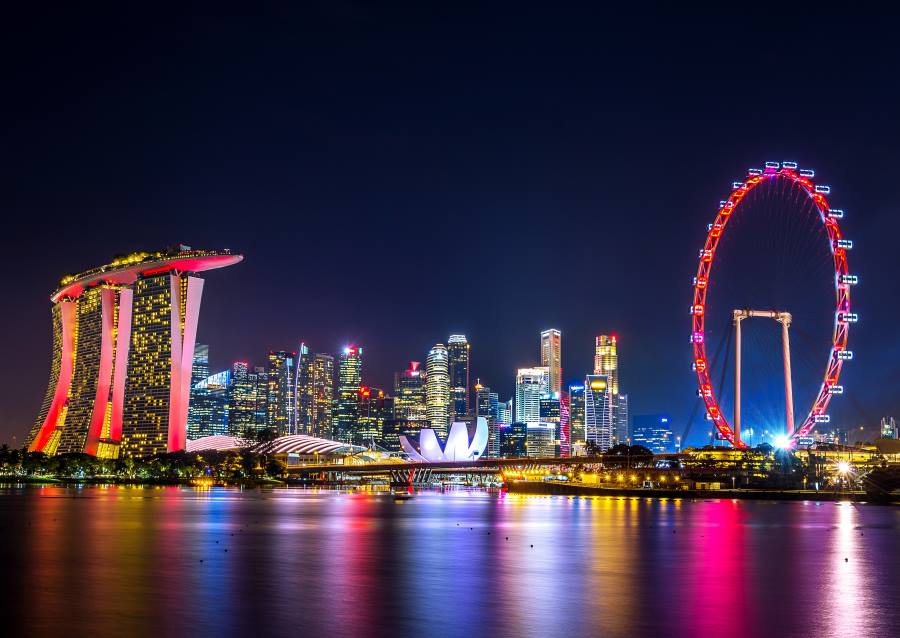 singapore city night view