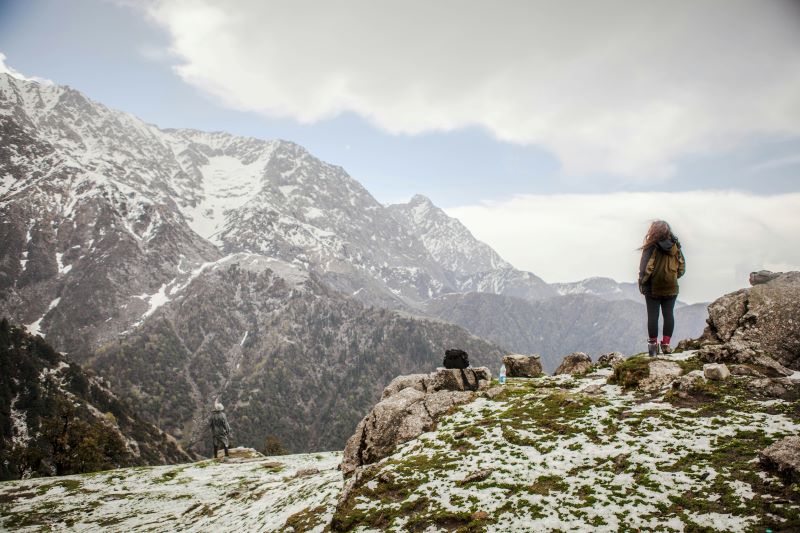 a woman in triund hills