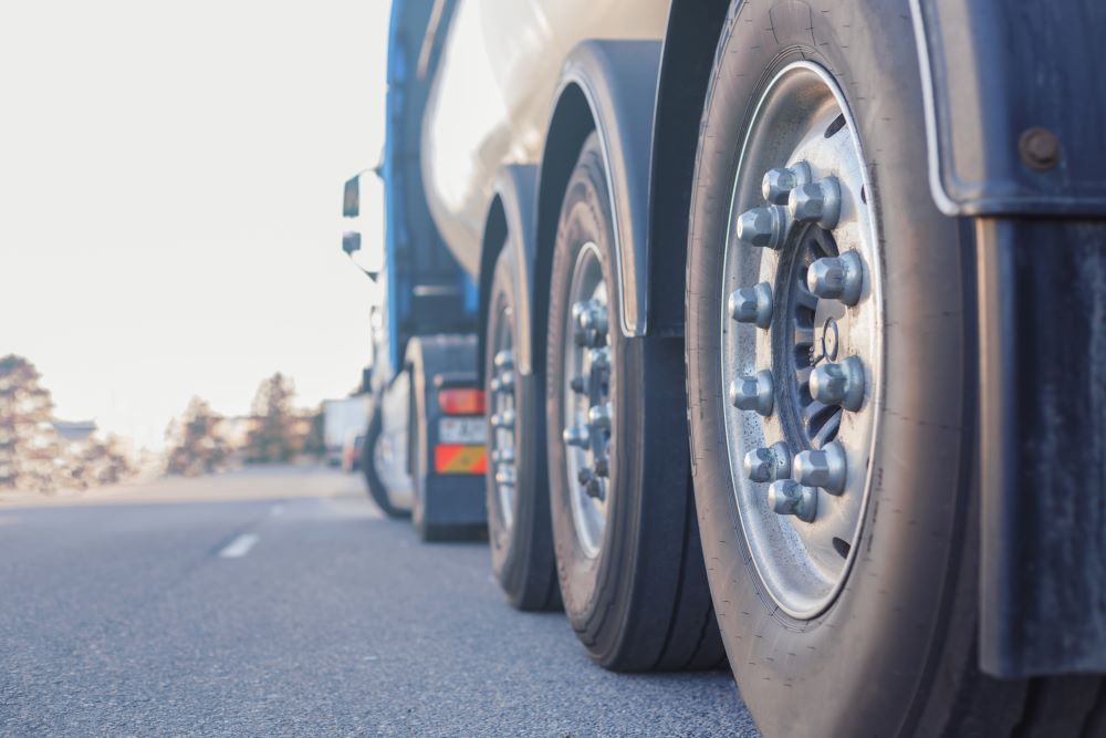 close view of tyre of a truck