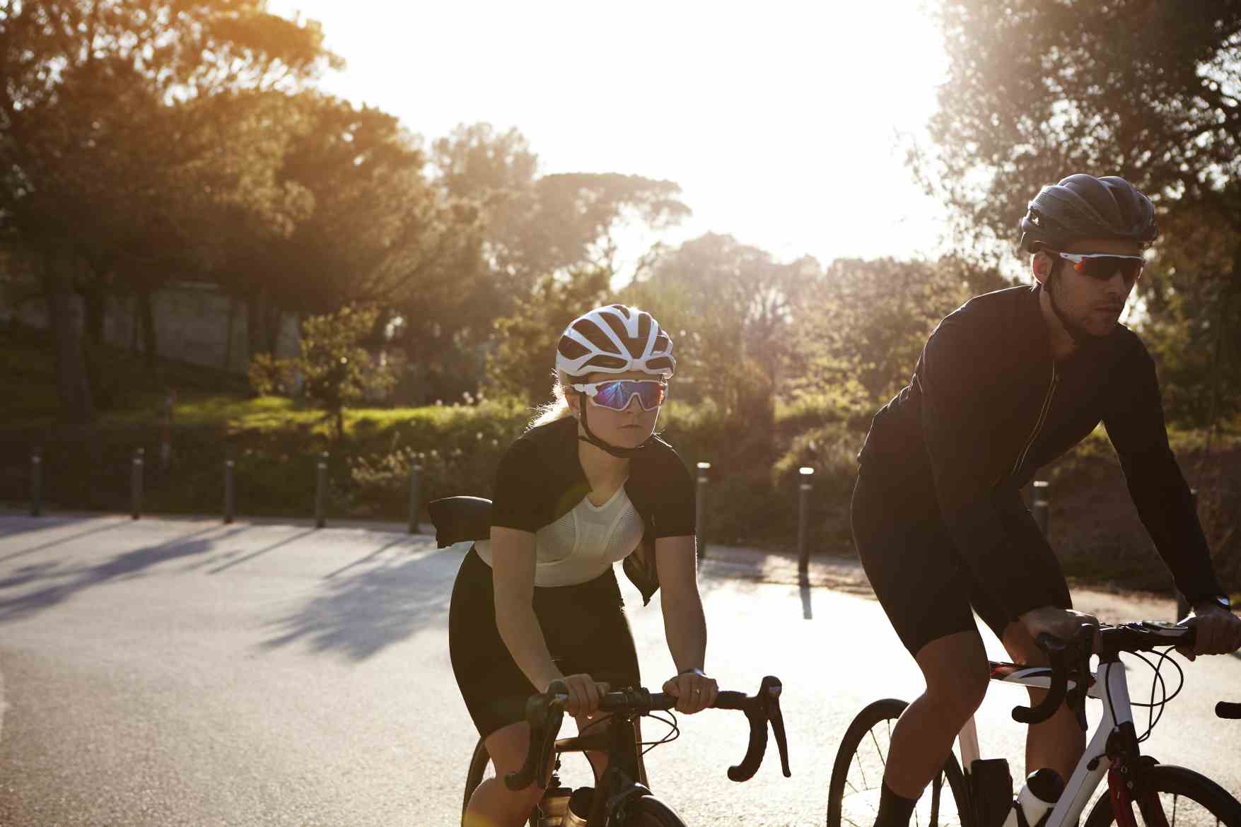 two bicyclists