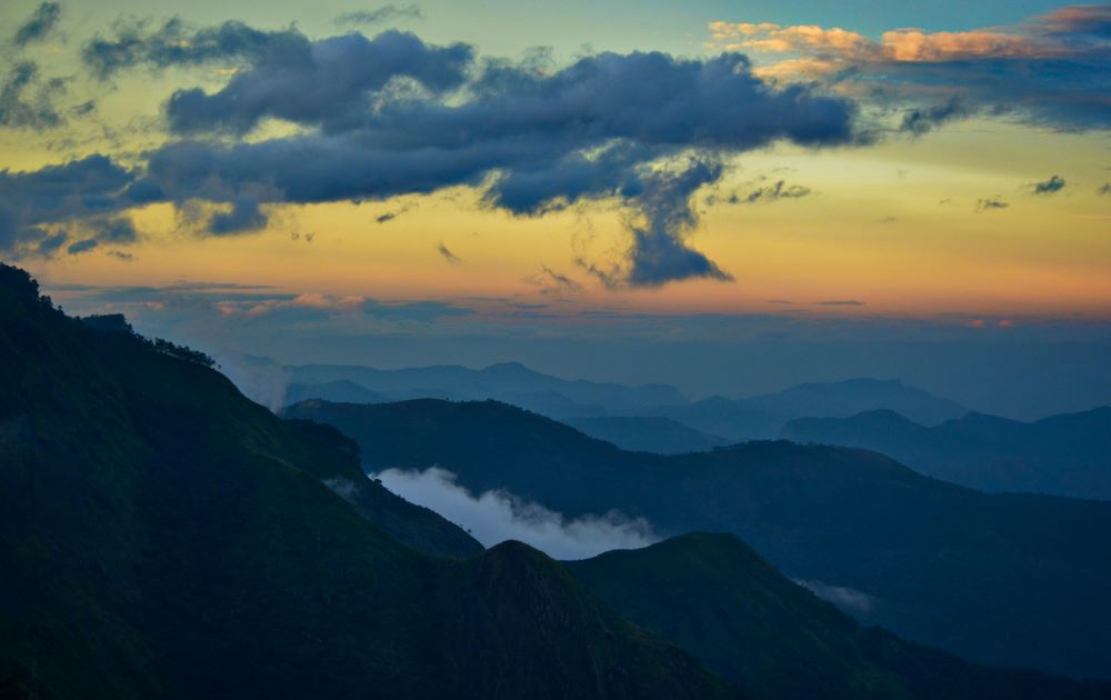 sunset view from vattakanal