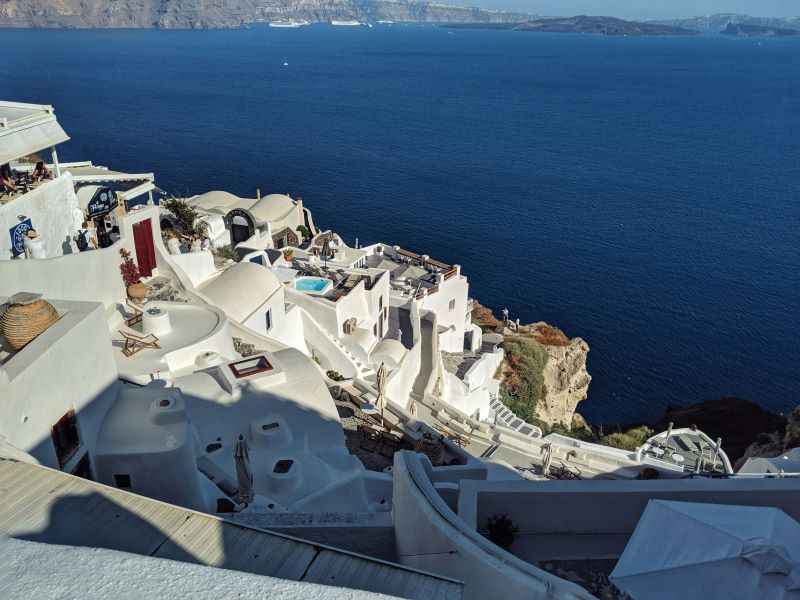 white luxourius villa in caldera