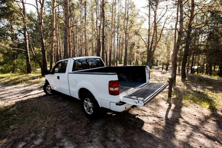 white pickup car