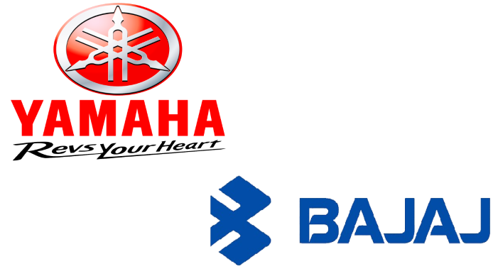 logo of yamaha and bajaj