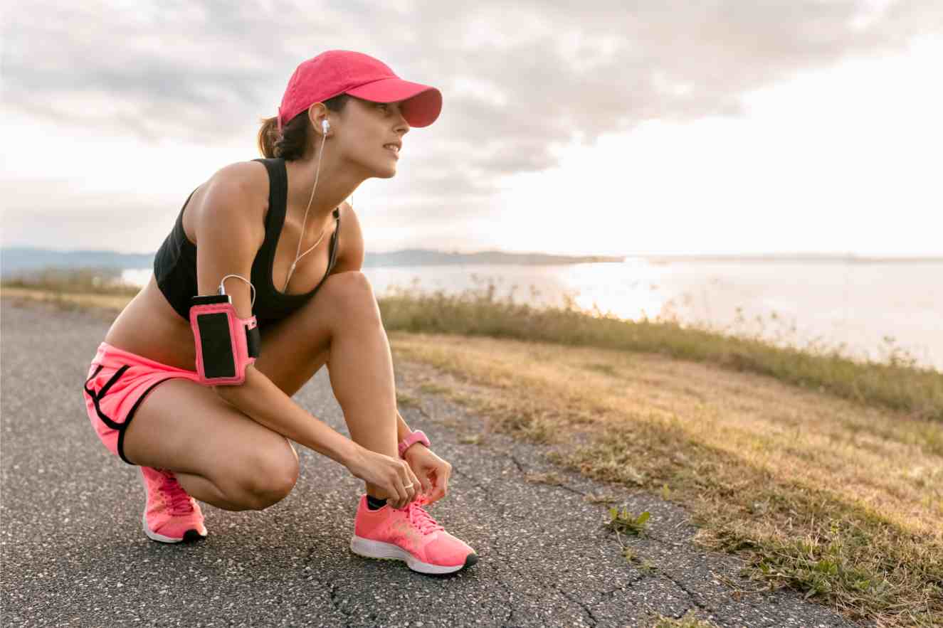 young woman warming up