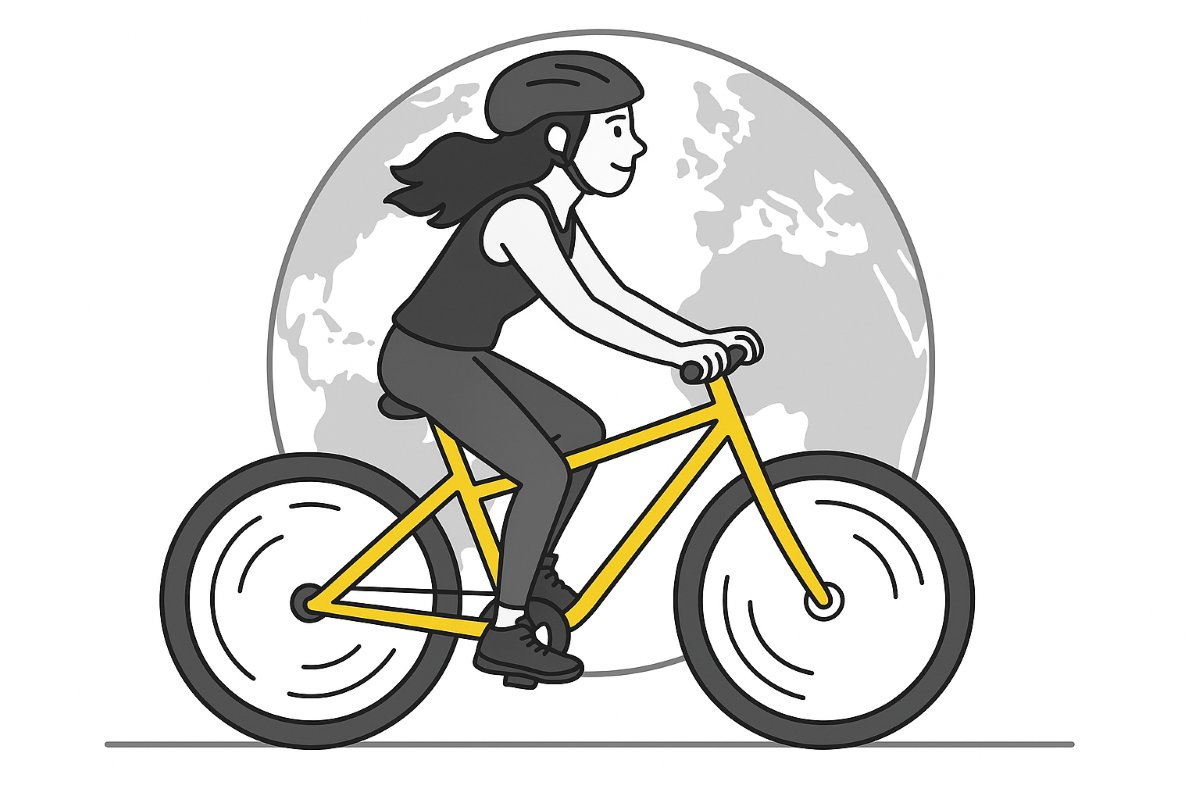 girl cycling the globe