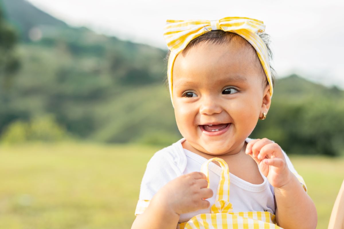 baby girl at outdoors