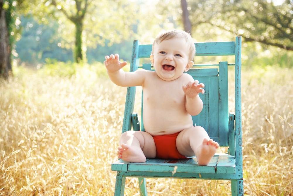 baby laughing