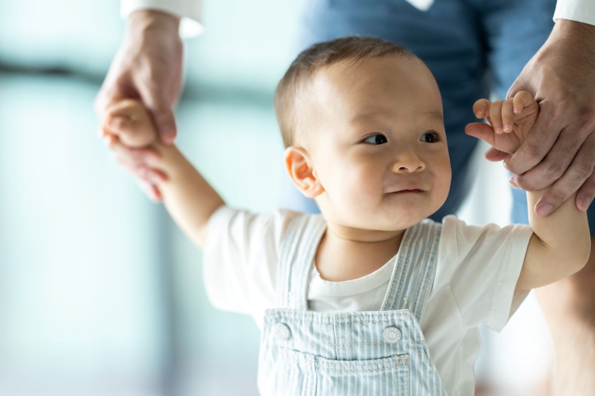 baby playing and enjoying