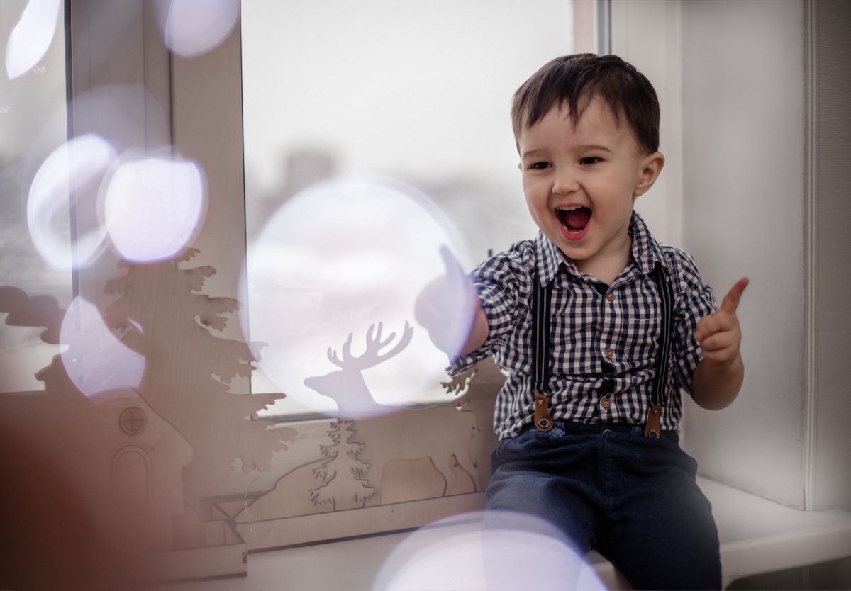 little boy smiling