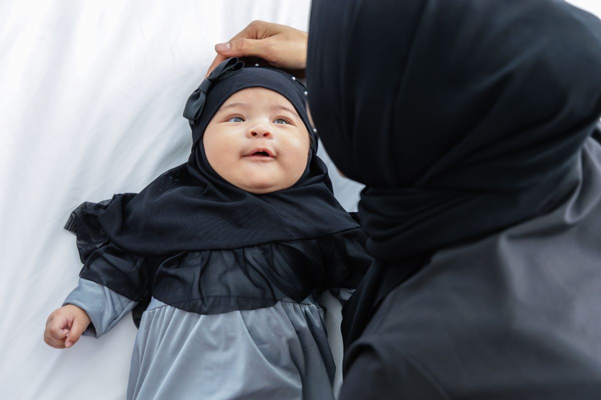 muslim baby with mother