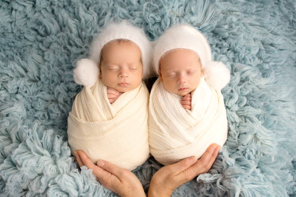 newborn twins sleeping