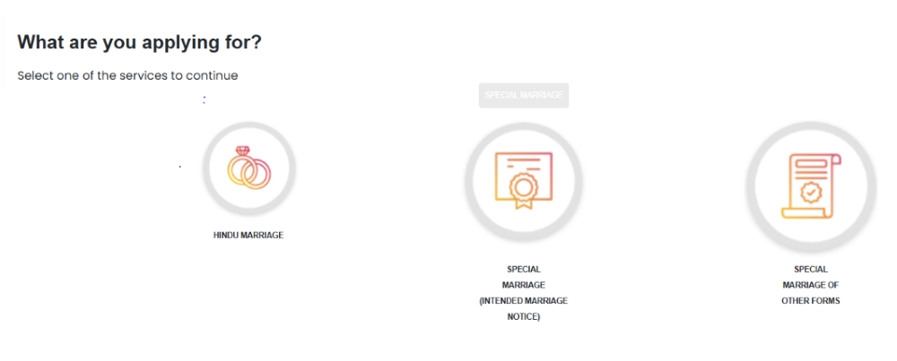 step 3 on how to apply intercaste marriage certificate in bangalore