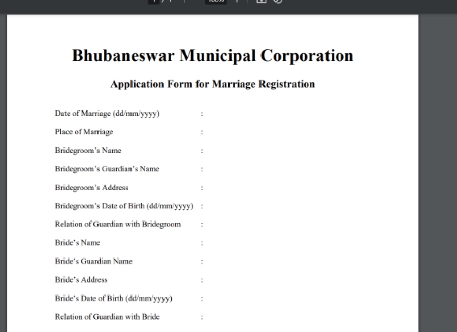 step 3 on how to apply for a marriage certificate in odisha offline