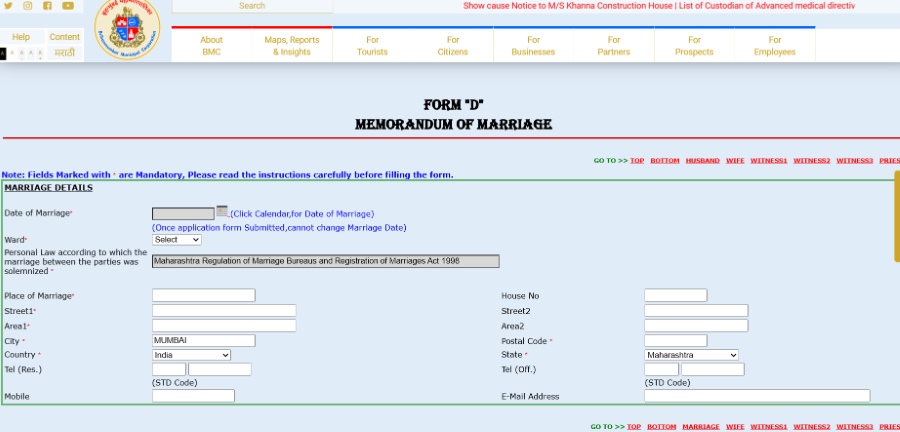 step 6 of getting marriage certificate in mumbai