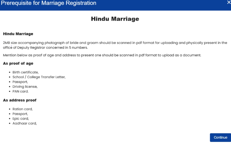 step 7 on how to apply for a marriage certificate in bangalore