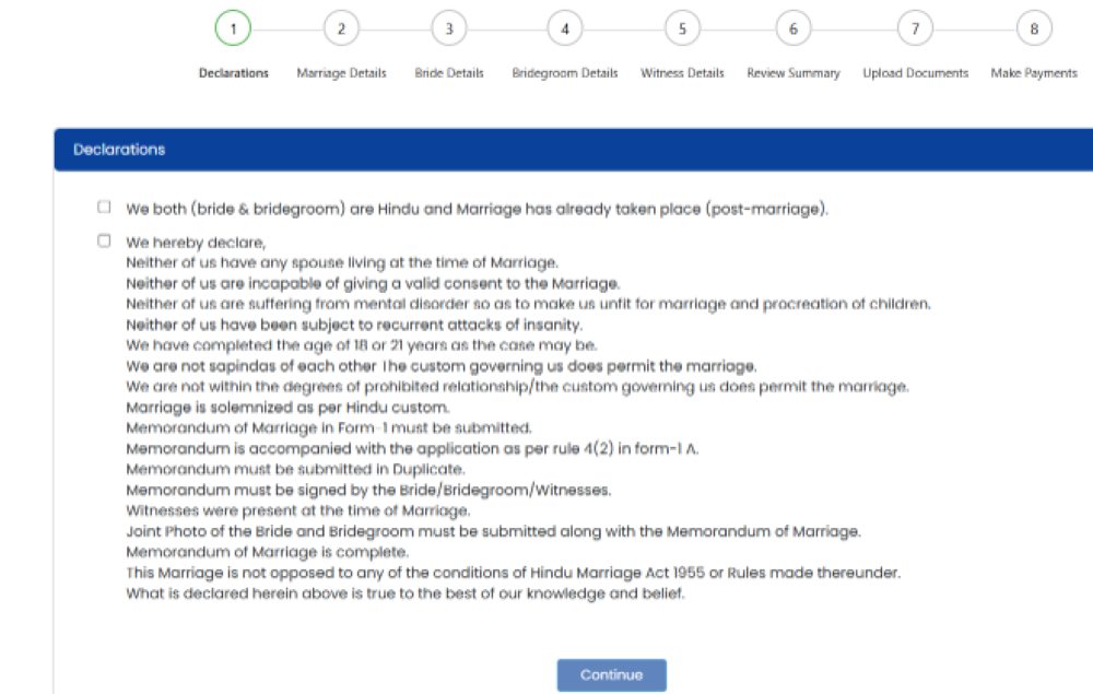 step 9 on how to apply marriage certificate in bangalore