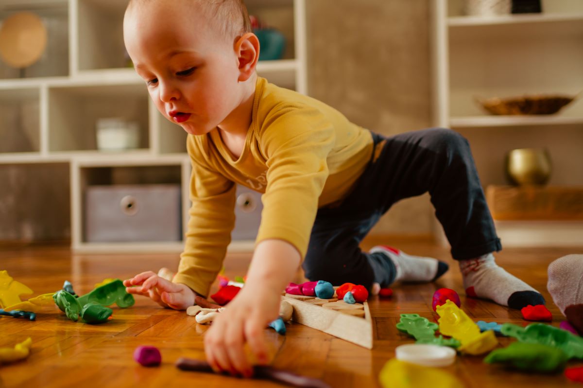 toddler laughing